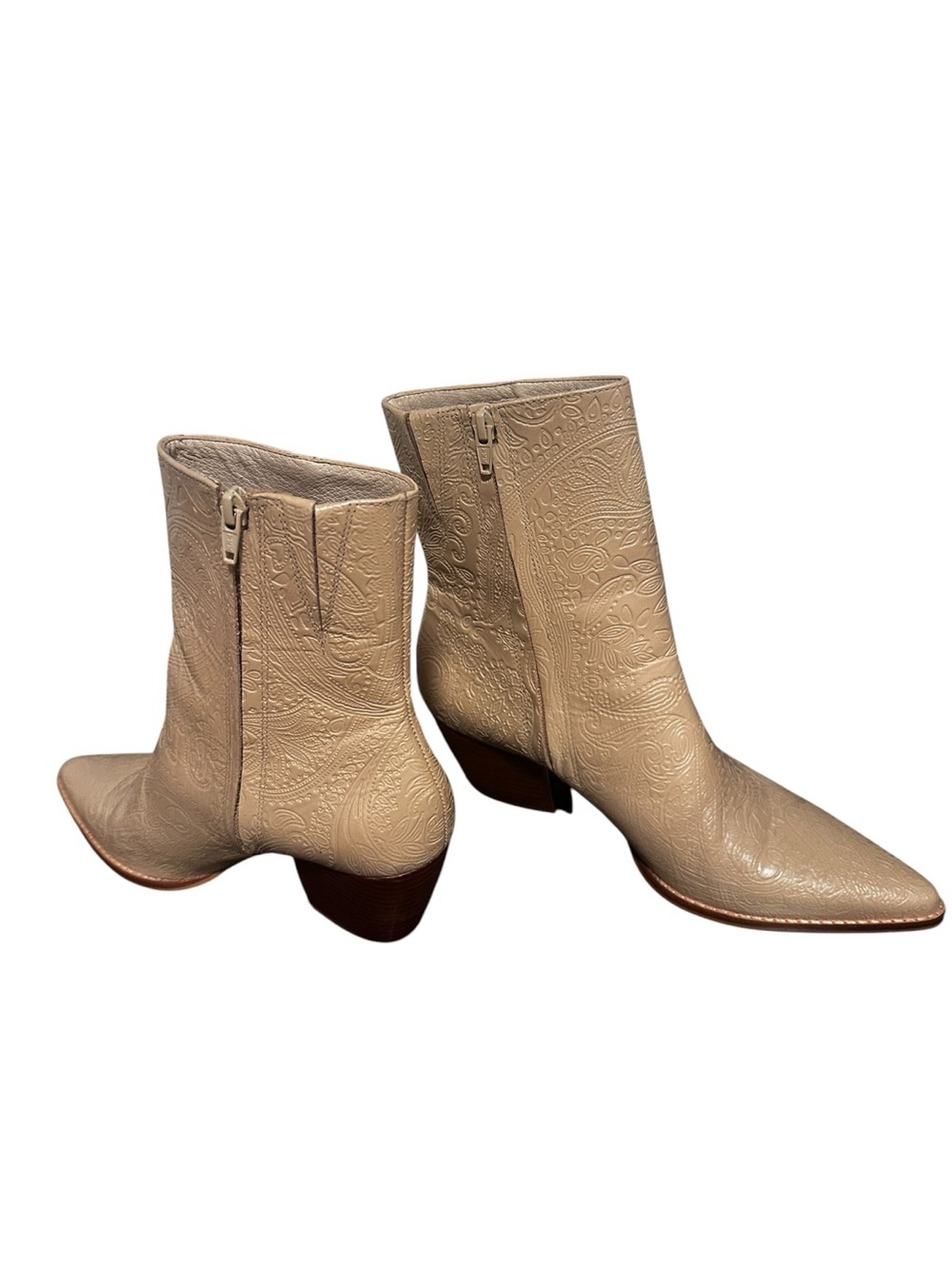 Matisse Caty Embossed Paisley Western Cream Ankle Boots Fall Vibes!